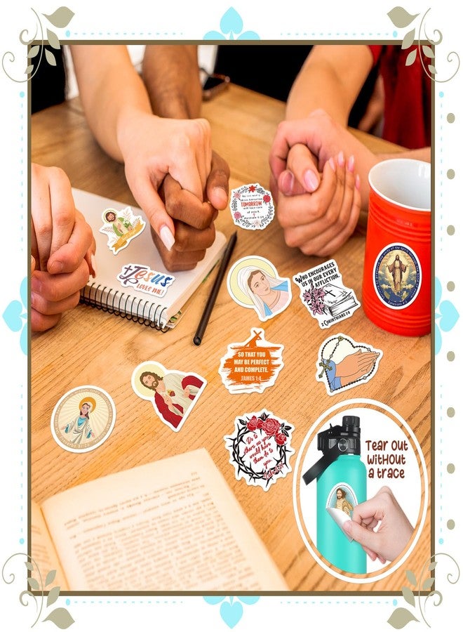 WAKEMOODEI 200PCS Catholic Stickers for Kids, Religious Stickers for Water Bottle Scrapbook Bible Sticker for Adult Women Saint Catholic Gift Jesus Virgin Mary Sacred Heart - Image 5